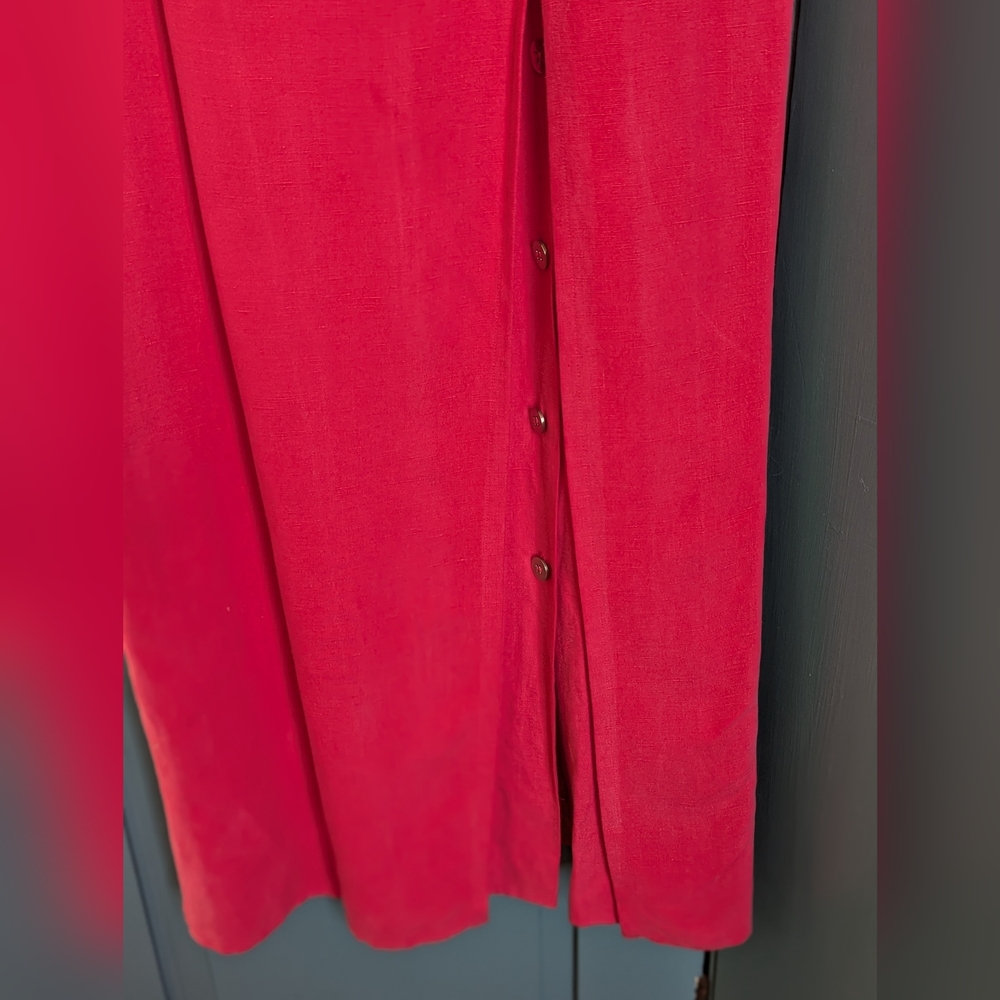 NWT Silk Linen Maxi 8 Dress Fuschia Sleeveless Jones NY Resort Summer Wedding - Picture 2 of 14